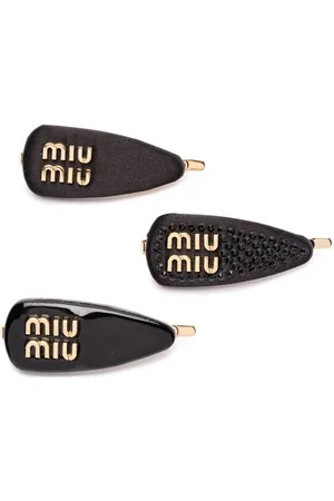 Miu Miu Logo-lettering hair clip (set of three)