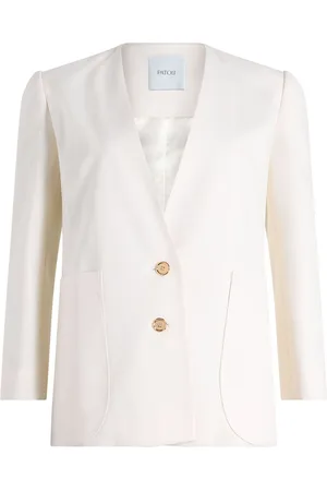 Patou Collarless twill jacket