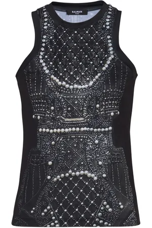 Balmain Embroidery-print tank top
