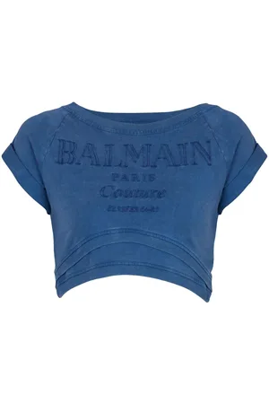 Balmain Embroidered cropped T-shirt