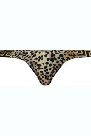 VERSACE Leopard-print bikini bottoms