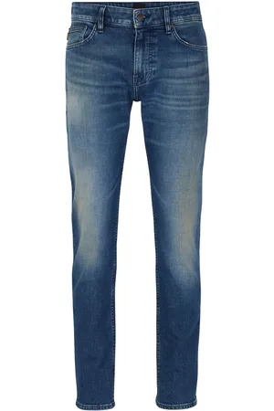 HUGO BOSS Logo-patch cotton blend straight-leg jeans