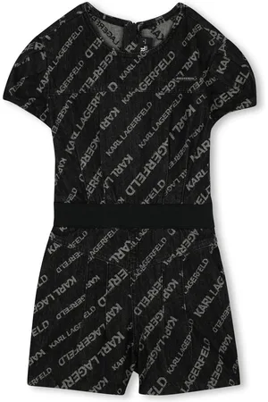 Karl Lagerfeld Logo-jacquard denim playsuit
