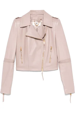 Elisabetta Franchi Contrasting-stitching biker jacket
