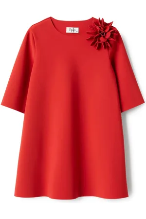 Il gufo Floral-appliqué dress