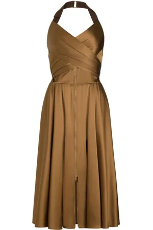 Patou Halterneck satin midi dress