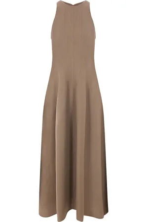 Brunello Cucinelli Sleeveless twill maxi dress