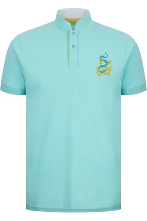 SHANGHAI TANG Dragon-embroidered polo shirt