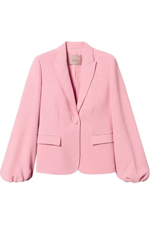 Twin-Set Gathered-sleeves crepe blazer