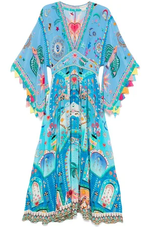 Camilla Wide-sleeve midi dress