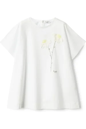 Il gufo Floral-embroidery dress