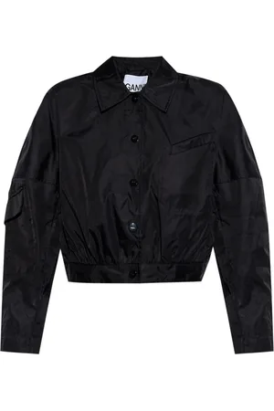 Ganni Logo-appliqué bomber jacket
