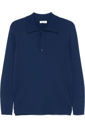 Sandro Ribbed-knit polo shirt