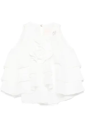 MISS BLUMARINE Floral-appliqué blouse