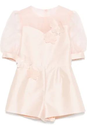 Elisabetta Franchi Floral-appliqué playsuit