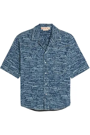 Marni Logo Western denim shirt