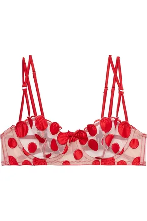 FLEUR DU MAL Polka-dot balconette bra