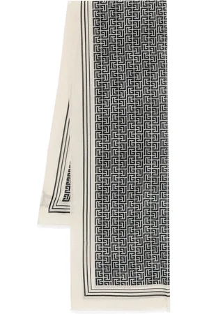 Balmain PB Labyrinth-monogram scarf