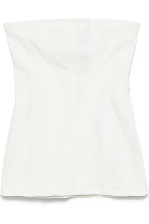 Monot Strapless denim mini dress