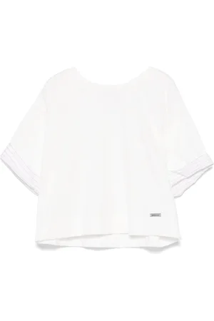 MONNALISA Striped-trim T-shirt