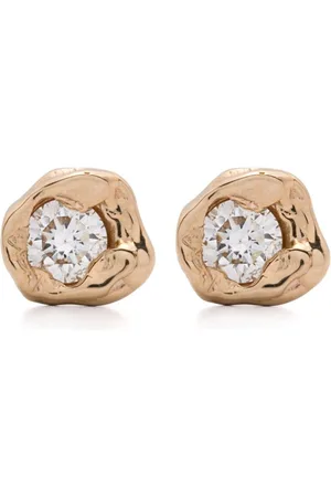 Fie Isolde 14K yellow small Alfa diamond stud earrings