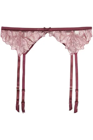 FLEUR DU MAL Lace-embroidered garter