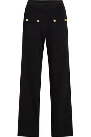Karl Lagerfeld Logo-engraved button trousers