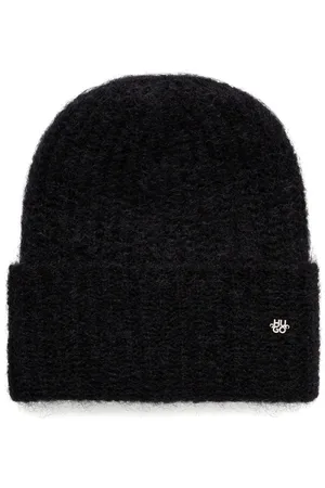 HUGO BOSS Logo-lettered ribbed beanie