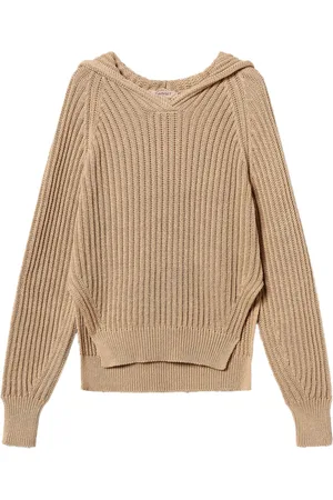 Twin-Set Hooded ribbed-knit sweater