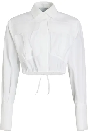 Patou Cropped poplin safari shirt