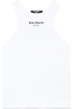 Balmain Logo-appliqué tank top