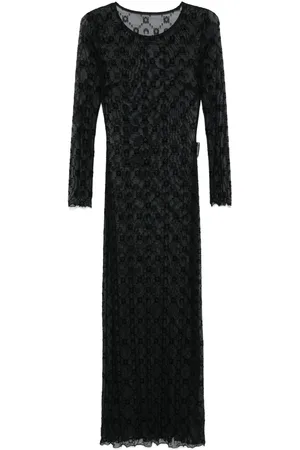 Marine Serre Mesh flocked maxi dress