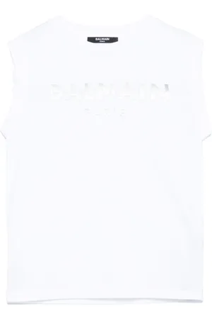 Balmain Rubberised logo-print tank top