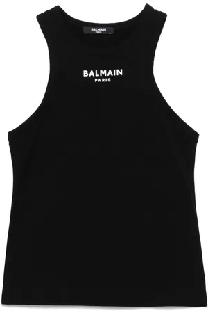 Balmain Rubberised-logo tank top
