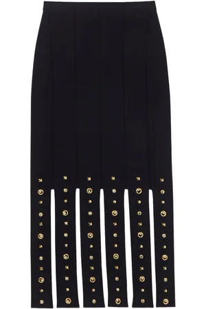 ST. JOHN Eyelet-detail skirt