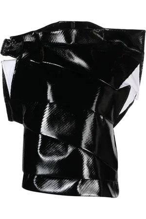 Comme des Garçons Deconstructed faux-leather vest