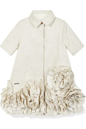 JESSIE AND JAMES Flower ruffled shirt dress