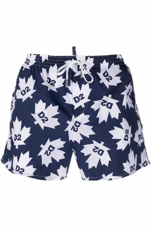 Dsquared2 Maple-leaf print swim shorts