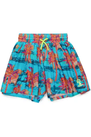 Diesel Palm tree-print swim shorts