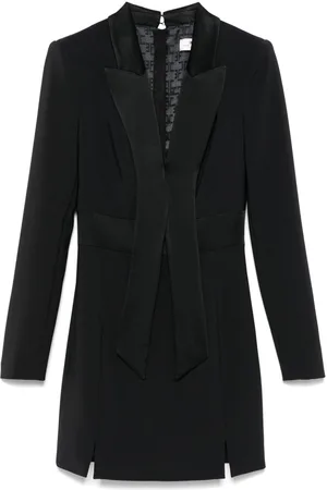 Elisabetta Franchi Satin-lapels crepe mini dress