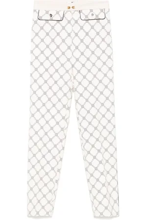 Elisabetta Franchi Diamond-print crepe trousers