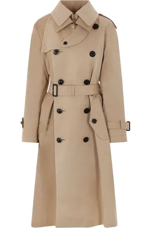 SACAI Double-breasted twill trench coat