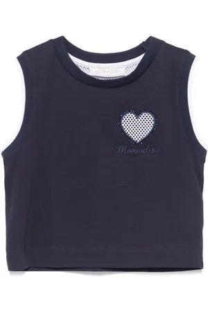 MONNALISA Heart-patch tank top