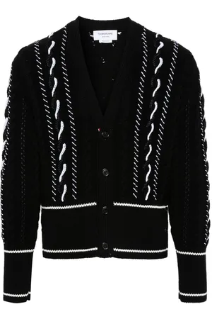 Thom Browne V-neck chunky-knit cardigan