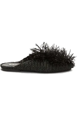Jil Sander Straw-embellished slippers