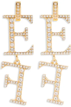Elisabetta Franchi Initial-pendant drop earrings