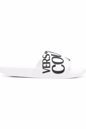 VERSACE Diagonal logo flat slides
