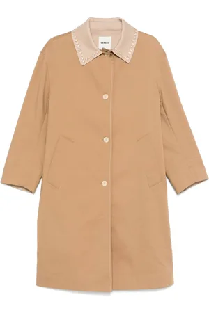 Sandro Rhinestone-collar trench coat