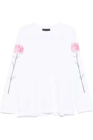 Simone Rocha Carnation-print long-sleeve T-shirt