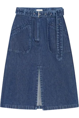 DRIES VAN NOTEN Belted denim skirt